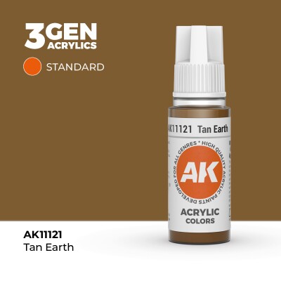 Акриловая краска TAN EARTH – STANDARD / ОБОЖЖЕНАЯ ЗЕМЛЯ АК-интерактив AK11121 детальное изображение General Color AK 3rd Generation