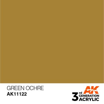 Акриловая краска GREEN OCHRE – STANDARD / ЗЕЛЕНАЯ ОХРА АК-интерактив AK11122 детальное изображение General Color AK 3rd Generation