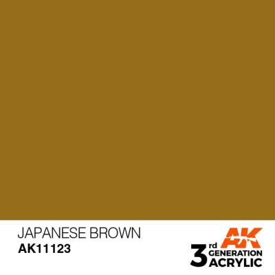 Акриловая краска JAPANESE BROWN – STANDARD / ЯПОНСКИЙ КОРИЧНЕВЫЙ АК-интерактив AK11123 детальное изображение General Color AK 3rd Generation