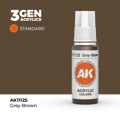 Акрилова фарба GREY-BROWN - STANDARD / СІРО-КОРИЧНЕВИЙ AK-interactive AK11125 детальное изображение General Color AK 3rd Generation