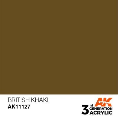 Акриловая краска BRITISH KHAKI ( MEDIUM BROWN ) – STANDARD / БРИТАНСКИЙ ХАКИ АК-интерактив AK11127 детальное изображение General Color AK 3rd Generation