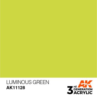 Акрилова фарба LUMINOUS GREEN – STANDARD / СЯЮЧИЙ ЗЕЛЕНИЙ AK-interactive AK11128 детальное изображение General Color AK 3rd Generation