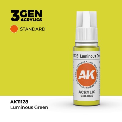 Акриловая краска LUMINOUS GREEN – STANDARD / СВЕТЯЩИЙСЯ ЗЕЛЕНЫЙ АК-интерактив AK11128 детальное изображение General Color AK 3rd Generation
