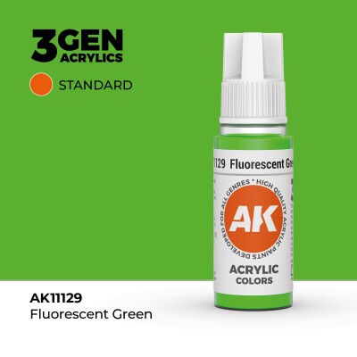 Акрилова фарба FLUORESCENT GREEN – STANDARD / ФЛУОРЕСЦЕНТНО-ЗЕЛЕНИЙ AK-interactive AK11129 детальное изображение Акриловые на водной основе  Краски