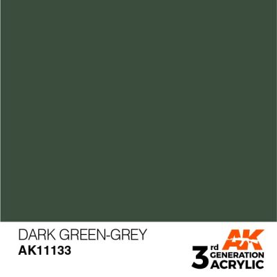 Акриловая краска DARK GREEN-GREY – STANDARD / ТЕМНО ЗЕЛЕНО-СЕРЫЙ АК-интерактив AK11133 детальное изображение General Color AK 3rd Generation