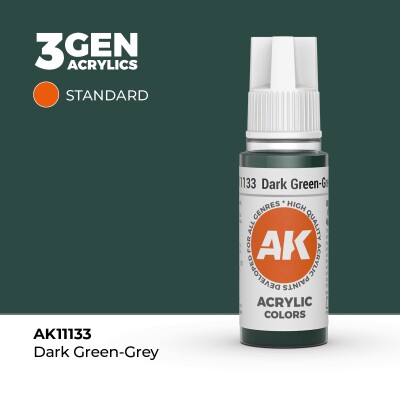 Акриловая краска DARK GREEN-GREY – STANDARD / ТЕМНО ЗЕЛЕНО-СЕРЫЙ АК-интерактив AK11133 детальное изображение General Color AK 3rd Generation