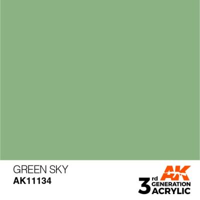 Акрилова фарба GREEN SKY – STANDARD / НЕБЕСНИЙ ЗЕЛЕНИЙ AK11134 детальное изображение General Color AK 3rd Generation