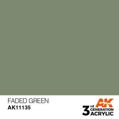 Acrylic paint FADED GREEN – STANDARD / FADE GREEN AK-interactive AK11135 детальное изображение General Color AK 3rd Generation