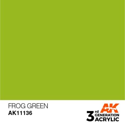 Акриловая краска FROG GREEN – STANDARD / ЛЯГУШАЧИЙ ЗЕЛЕНЫЙ АК-интерактив AK11136 детальное изображение General Color AK 3rd Generation