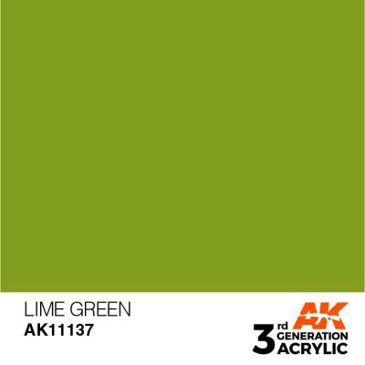 Акрилова фарба LIME GREEN – STANDARD / ЗЕЛЕНИЙ ЛАЙМ AK-interactive AK11137 детальное изображение General Color AK 3rd Generation