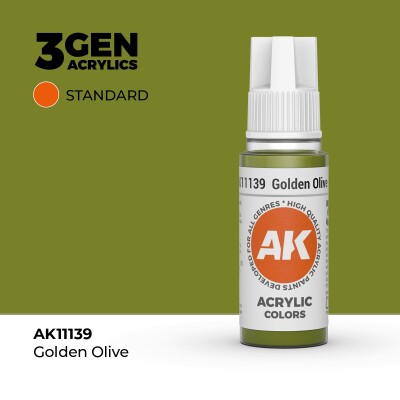 Акриловая краска GOLDEN OLIVE – STANDARD / ЗОЛОТОЙ ОЛИВКОВЫЙ АК-интерактив AK11139 детальное изображение General Color AK 3rd Generation