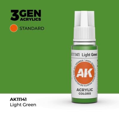 Акриловая краска LIGHT GREEN – STANDARD / СВЕТЛО-ЗЕЛЕНЫЙ АК-интерактив AK11141 детальное изображение General Color AK 3rd Generation
