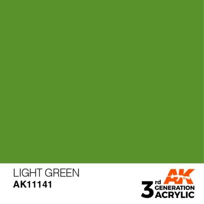 Акрилова фарба LIGHT GREEN – STANDARD / СВІТЛО-ЗЕЛЕНИЙ AK-interactive AK11141 детальное изображение General Color AK 3rd Generation