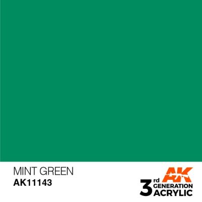 Акриловая краска MINT GREEN – STANDARD / МЯТНО-ЗЕЛЕНЫЙ АК-интерактив AK11143 детальное изображение General Color AK 3rd Generation