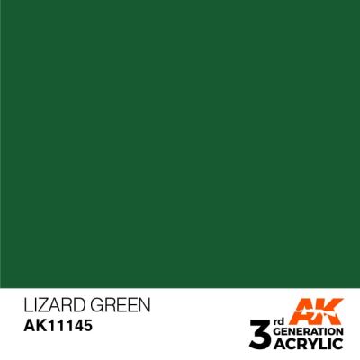 Акриловая краска LIZARD GREEN – STANDARD / ЗЕЛЕНЫЙ ЯЩЕРИЦА АК-интерактив AK11145 детальное изображение General Color AK 3rd Generation