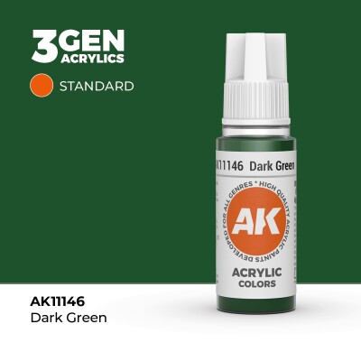 Акриловая краска DARK GREEN – STANDARD / ТЕМНО-ЗЕЛЕНЫЙ АК-интерактив AK11146 детальное изображение General Color AK 3rd Generation