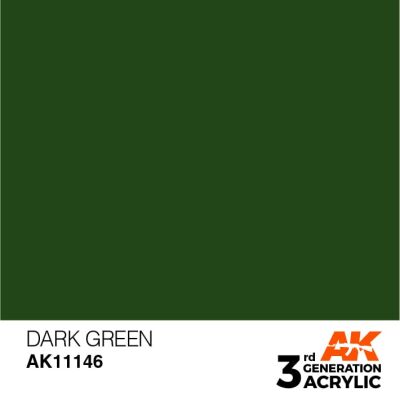 Acrylic paint DARK GREEN – STANDARD / DARK GREEN AK-interactive AK11146 детальное изображение General Color AK 3rd Generation