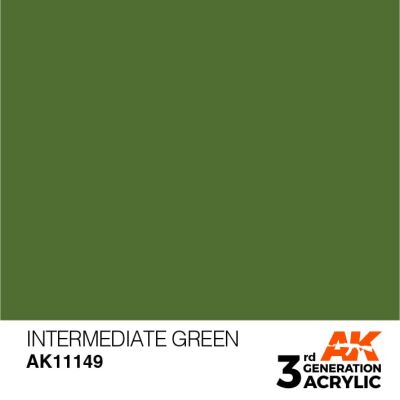 Акрилова фарба INTERMEDIATE GREEN STANDARD / ПРОМІЖНИЙ ЗЕЛЕНИЙ AK-interactive AK11149 детальное изображение General Color AK 3rd Generation