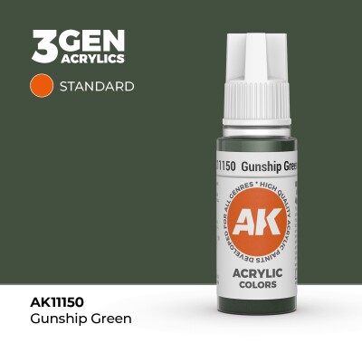 Акрилова фарба GUNSHIP GREEN – STANDARD / ВІЙСЬКОВО МОРСЬКИЙ ЗЕЛЕНИЙ AK-interactive AK11150 детальное изображение General Color AK 3rd Generation