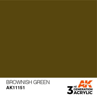 Акрилова фарба BROWNISH GREEN – STANDARD / КОРИЧНЕВИЙ ЗЕЛЕНИЙ AK-interactive AK11151 детальное изображение General Color AK 3rd Generation