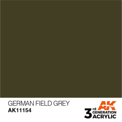 Acrylic paint GERMAN FIELD GRAY – STANDARD / GERMAN FIELD GRAY AK-interactive AK11154 детальное изображение General Color AK 3rd Generation