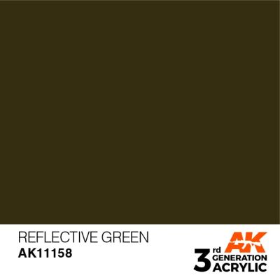 Акриловая краска REFLECTIVE GREEN – STANDARD / ОТРАЖАЮЩИЙ ЗЕЛЕНЫЙ АК-интерактив AK11158 детальное изображение General Color AK 3rd Generation