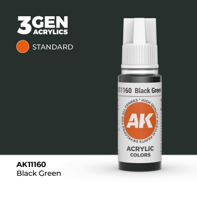 Акриловая краска BLACK GREEN – STANDARD / ЧЕРНО-ЗЕЛЕНЫЙ АК-интерактив AK11160 детальное изображение General Color AK 3rd Generation