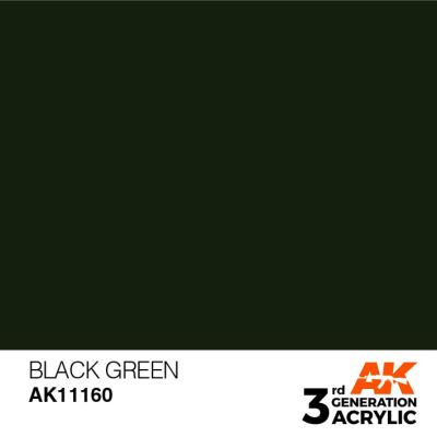 Акриловая краска BLACK GREEN – STANDARD / ЧЕРНО-ЗЕЛЕНЫЙ АК-интерактив AK11160 детальное изображение General Color AK 3rd Generation