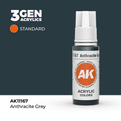 Акриловая краска ANTHRACITE GREY – STANDARD / АНТРАЦИТОВЫЙ СЕРЫЙ АК-интерактив AK11167 детальное изображение General Color AK 3rd Generation