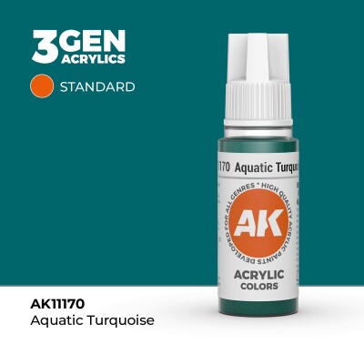 Акриловая краска AQUATIC TURQUOISE – STANDARD / ВОДНАЯ БИРЮЗА АК-интерактив AK11170 детальное изображение General Color AK 3rd Generation