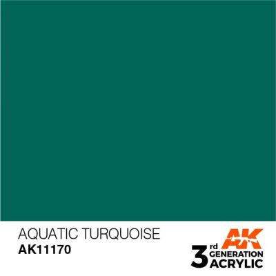 Acrylic paint AQUATIC TURQUOISE – STANDARD / WATER TURQUOISE AK-interactive AK11170 детальное изображение General Color AK 3rd Generation