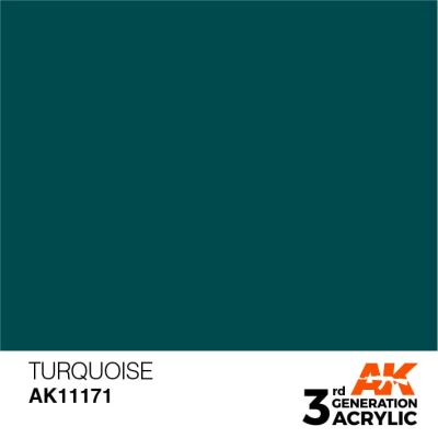 Акрилова фарба TURQUOISE – STANDARD / БІРЮЗОВИЙ AK-interactive AK11171 детальное изображение General Color AK 3rd Generation