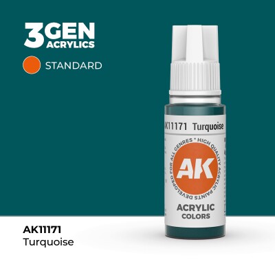 Акриловая краска TURQUOISE – STANDARD / БИРЮЗОВЫЙ АК-интерактив AK11171 детальное изображение General Color AK 3rd Generation