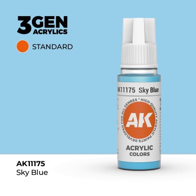 Акриловая краска SKY BLUE – STANDARD / НЕБЕСНЫЙ СИНИЙ АК-интерактив AK11175 детальное изображение General Color AK 3rd Generation