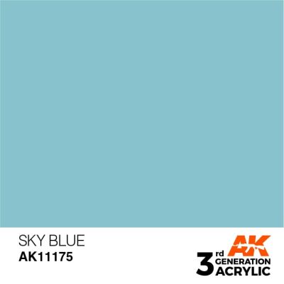 Акриловая краска SKY BLUE – STANDARD / НЕБЕСНЫЙ СИНИЙ АК-интерактив AK11175 детальное изображение General Color AK 3rd Generation