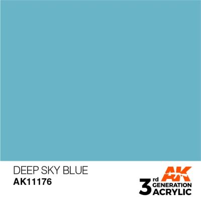 Acrylic paint DEEP SKY BLUE – STANDARD / DEEP SKY BLUE AK-interactive AK11176 детальное изображение General Color AK 3rd Generation
