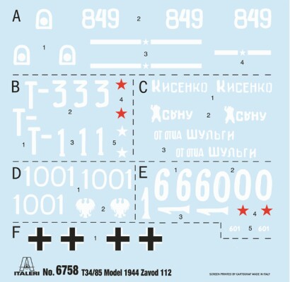Збірна модель 1/35 Танк Т-34/85 Завод 112 - 1944 Italeri 6758 детальное изображение Бронетехника 1/35 Бронетехника
