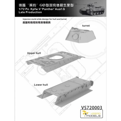 Збірна модель 1/72 Танк Pz.Kpfw.V Panther Ausf.G пізніх випусків Vespid Models VS720003 детальное изображение Бронетехника 1/72 Бронетехника