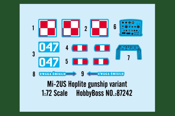 Збірна модель 1/72 Вертоліт Мі-2УС HobbyBoss 87242 детальное изображение Вертолеты 1/72 Вертолеты