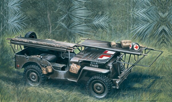 Scale model 1/35 Jeep ambulance 1/4 ton 4x4 Italeri 0326 детальное изображение Автомобили 1/35 Автомобили
