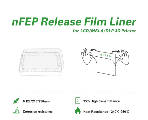 Плівка для 3D-друку nFEP (release film liner) для LCD/MSLA/DLP 3D Printer детальное изображение Комплектующие и аксессуары 3D печать