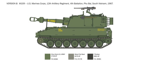 Збірна модель 1/35 САУ М109 A2/A3/G Italeri 6589 детальное изображение Артиллерия 1/35 Артиллерия