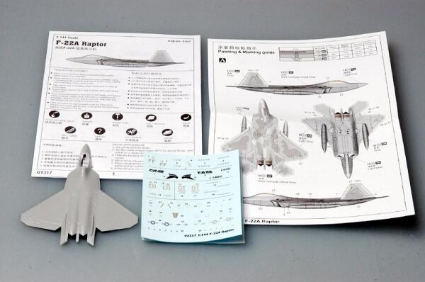 Сборная модель истребителя F-22A Raptor детальное изображение Самолеты 1/144 Самолеты