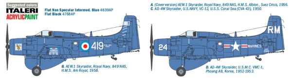 Збірна модель 1/48 Літак AD-4W Skyraider Italeri 2757 детальное изображение Самолеты 1/48 Самолеты