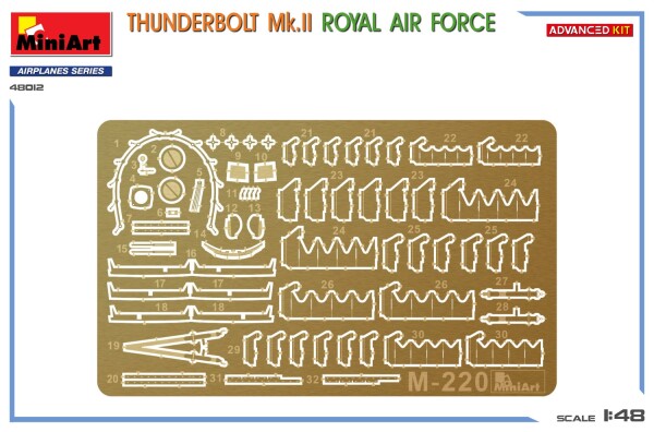 Сборная модель 1/48 Самолет Тандерболт Mk.II Королевских ВВС МиниАрт 48012 детальное изображение Самолеты 1/48 Самолеты