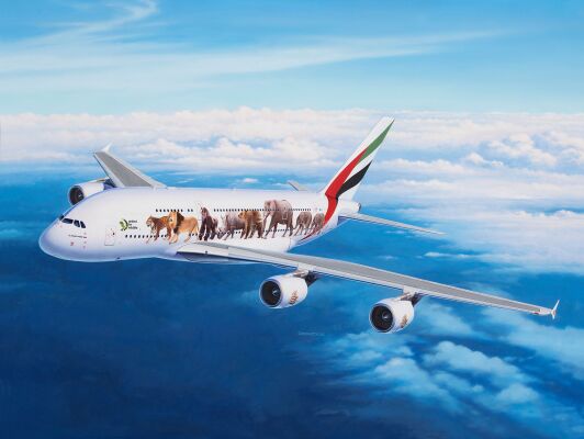 Самолет Airbus A380 Эмираты &quot;Дикая жизнь&quot; детальное изображение Самолеты 1/144 Самолеты