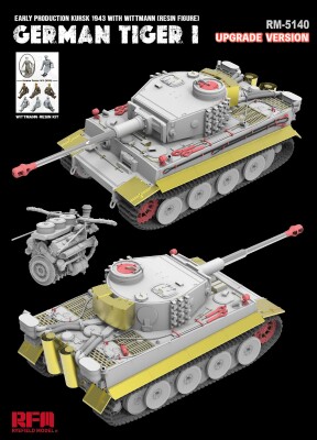 Збірна модель 1/35 Танк Тигр I Sd.Kfz.181 раннього випуску Курск 1943 з Віттманом (фігурка зі смоли) Оновлена версія Rye Field Model RFM 5140 детальное изображение Бронетехника 1/35 Бронетехника