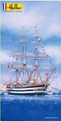 Scale model 1/150 Italian sailing ship Amerigo Vespucci Heller 80807 детальное изображение Парусники Флот