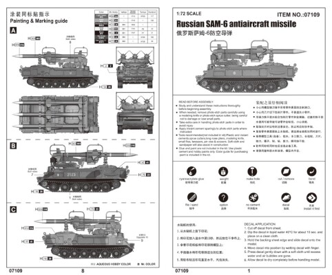 Сборная модель 1/72 Зенитно-ракетный комплекс САМ-6 &quot;КУБ&quot; Трумпетер 07109 детальное изображение Зенитно ракетный комплекс Военная техника