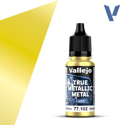 Акрилова фарба Сяючий жовтий Світлий тон (Radiant Yellow Light) Vallejo True Metallic Metal VAL 77102 детальное изображение True Metallic Metal Vallejo
